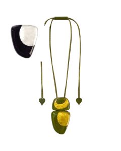 ZSISKA Handmade Designer Pendant Necklace - Artisan Black & Silver
