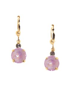 Catherine Popesco 8mm Round Small Stone Lilac Crystal Earrings LV-6550BG-LISH