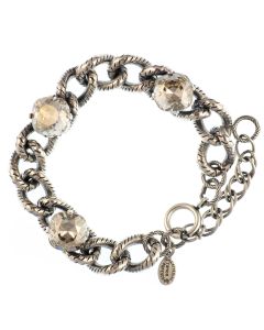 Catherine Popesco Chain Link Crystal Bracelet - Shade and Silver