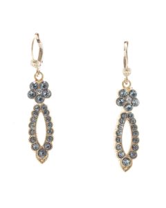 Catherine Popesco Gold & Black Daimond Flower & Loop Crystal Earrings