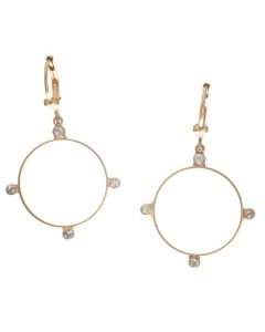 Catherine Popesco Gold Hoop with Crystal Dots Earrings