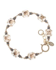 Catherine Popesco Medium Stone Crystal Bracelet - Champagne & Gold