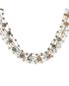 Catherine Popesco Semi Precious Stone 5 Layer Chain Necklace