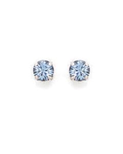 Catherine Popesco 6mm Stud or Post Crystal Earrings - Light Sapphire and Silver