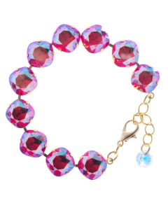 Lisa Marie Jewelry 12mm Square Swarovski Crystal Bracelet - Siam Shimmer
