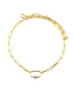 Catherine Popesco Gold Crystal Carabiner Pendant Necklace