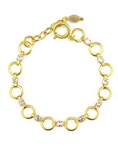 Catherine Popesco Gold Circle Link and Crystal Bracelet