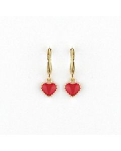 Catherine Popesco Tiny Red Enamel Heart Earrings - Assorted Colors
