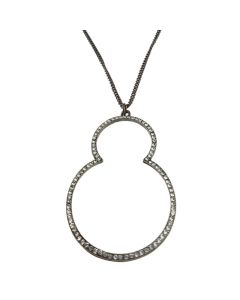 Sweet Lola Necklace - Antique Bronze Key Hole Pendant with Clear Crystals
