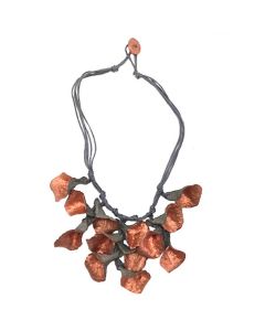 Sweet Lola Necklace - Handmade Recycled Paper Flowers in Copper