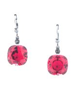 Catherine Popesco 12mm Large Stone Crystal Earrings - Scarlet Red