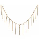 Catherine Popesco Gold Fringe Necklace with Tiny Crystals