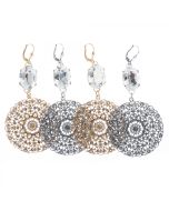 Catherine Popesco French Lace Crystal Filigree Earrings - Assorted Colors