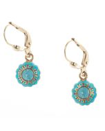 Catherine Popesco Small Round French Enamel Crystal Earrings