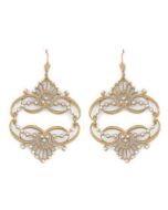 Catherine Popesco Mirrored Tiara Pearl Gold Earrings