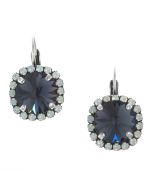 YPMCO 12mm Black And White Swarovski Crystal Earrings - Elegant