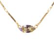 Catherine Popesco Clear Crystal Marquis Pendant Gold Necklace LV-1194G