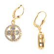 Catherine Popesco Crystal Flower in Circle Gold Earrings LV-9530G