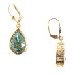 Catherine Popesco Fountain Crystal Teardrop Gold Earrings - Assorted Colors LV-9551G