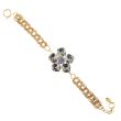 Catherine Popesco Large Stone Crystal Flower Bracelet - Black Diamond LV-1632BG-BD