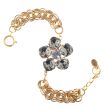 Catherine Popesco Large Stone Crystal Flower Bracelet - Black Diamond LV-1632BG-BD