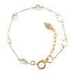 Catherine Popesco Petite Square Clear Crystal Gold Bracelet LV-1836G