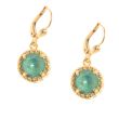 Catherine Popesco Silky Sage Crystal in Circle Gold Earrings - Assorted Colors LV-9553G