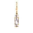 Catherine Popesco Small Rectangle Baguette Clear Crystal Gold Earrings LV-6557G