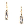Catherine Popesco Small Rectangle Baguette Clear Crystal Gold Earrings LV-6557G