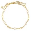 Catherine Popesco Gold Oval Link and Pearl Necklace