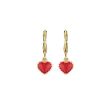 Catherine Popesco Tiny Red Enamel Heart Earrings - Assorted Colors