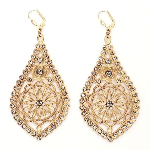 Catherine Popesco Large Filigree Teardrop Earrings - Assorted Colors