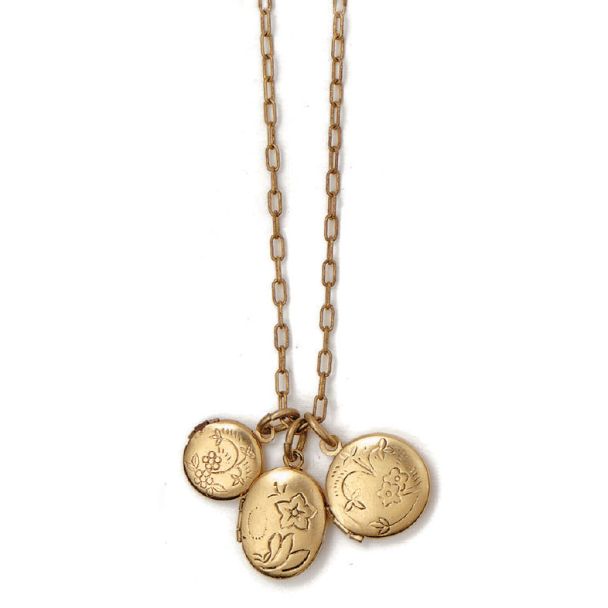 Catherine Popesco La Vie Gold Triple Locket Necklace