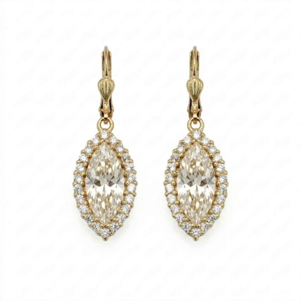 Catherine Popesco Angelica Crystal Earrings in Gold
