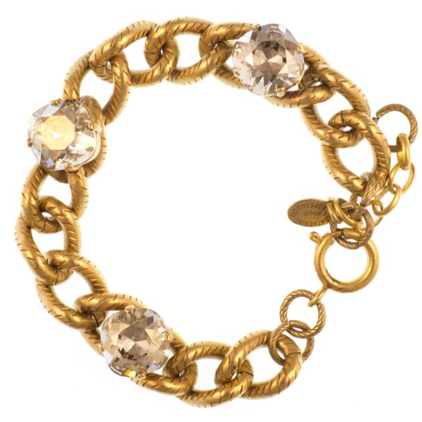 Catherine Popesco Chain Link Crystal Bracelet - Shade and Gold