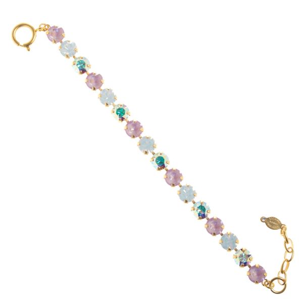 Catherine Popesco Crystal Tennis Bracelet - Lilac Combo LV-1652BG-COM-LILAC