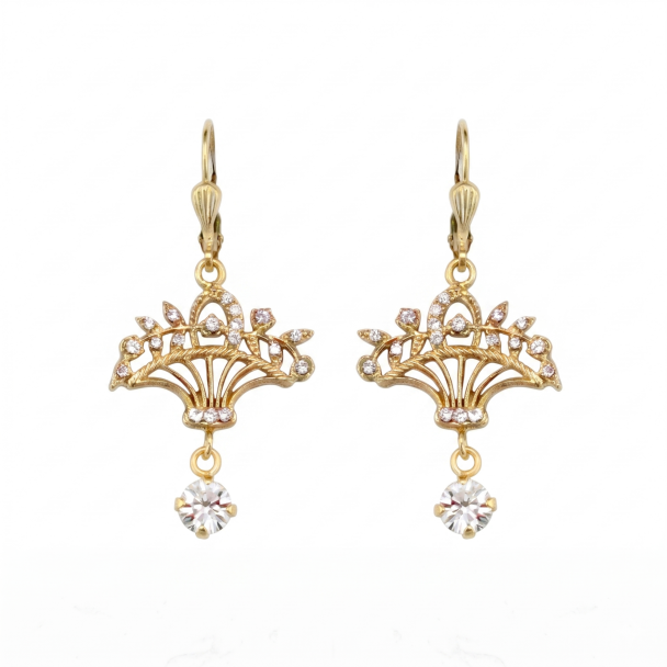 Catherine Popesco Gold Crystal Basket Earrings