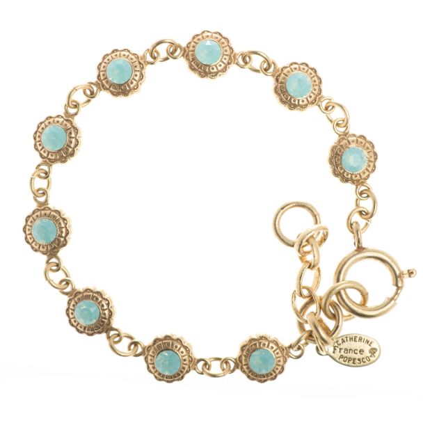 Catherine Popesco Gold Crystal Flower Bracelet - Pacific Opal or Black Dia.