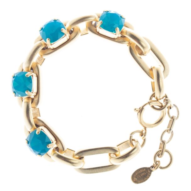 Catherine Popesco Heavy Link 4 Stone Crystal Bracelet - Assorted Colors
