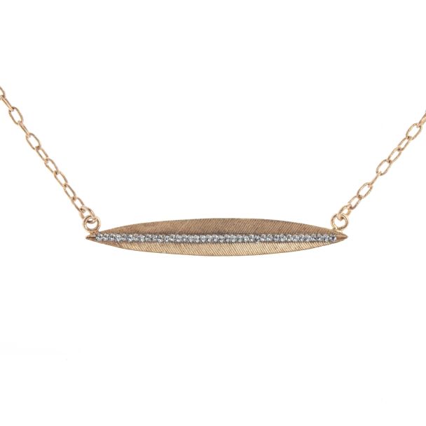 Catherine Popesco Silver Horizontal Spear Necklace with Tiny Channel Crystals