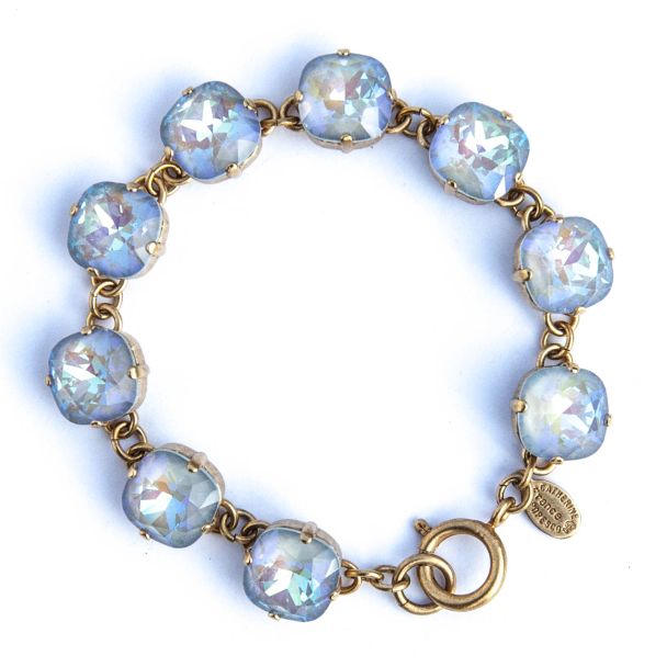 Large Stone Crystal Bracelet - Ultra Arctic and Gold - Catherine Popesco