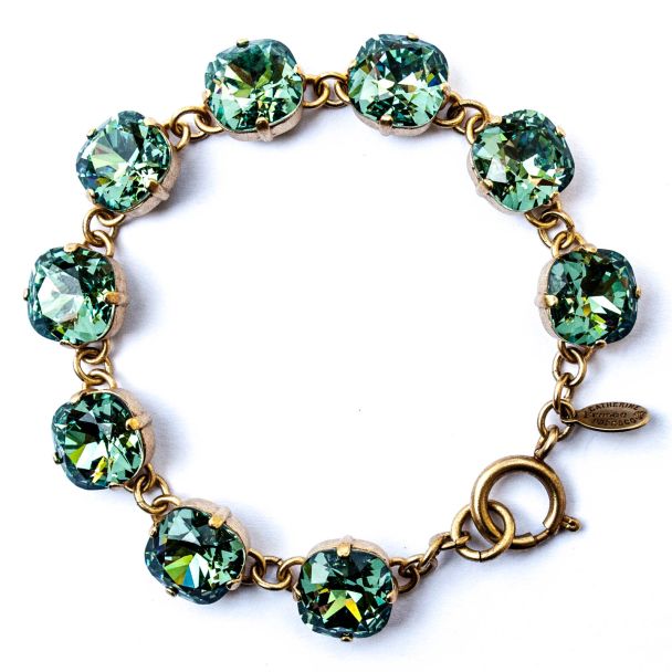 Catherine Popesco Large Stone Crystal Bracelet - Marine and Gold