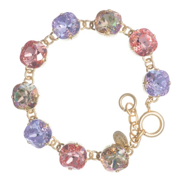 Catherine Popesco Large Stone Crystal Bracelet - New Violet Combo