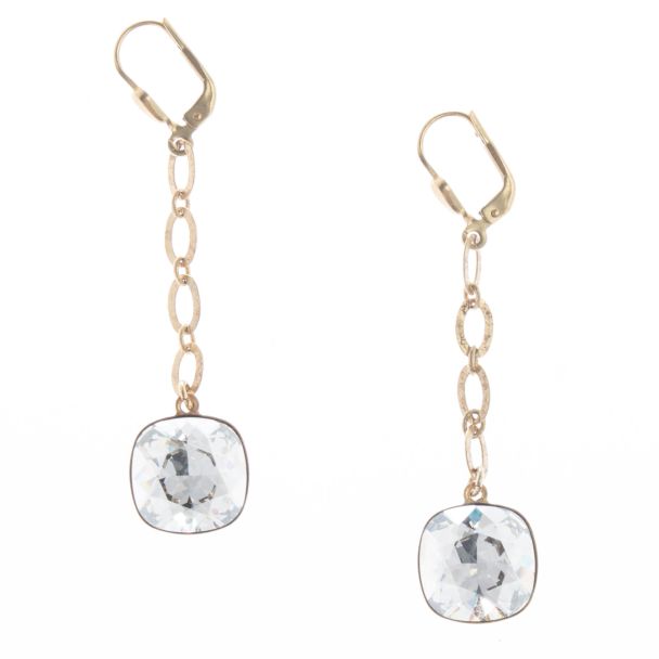 Catherine Popesco Long Drop Large Stone Crystal Earrings - Assorted Colors