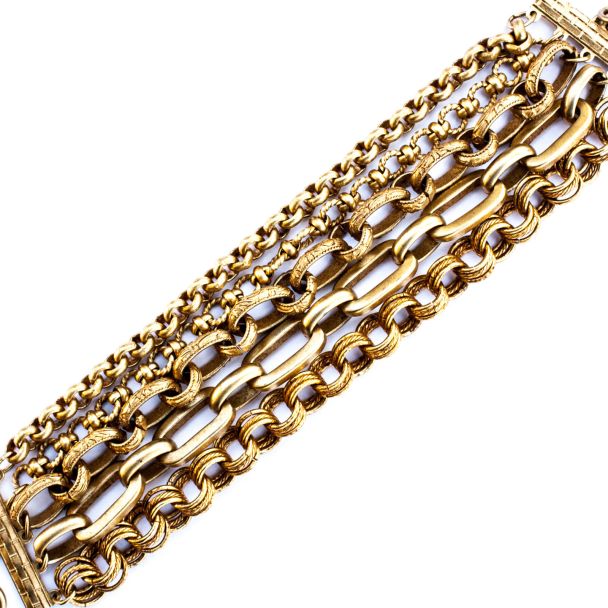 Catherine Popesco Large Multi Chain Gold Bracelet