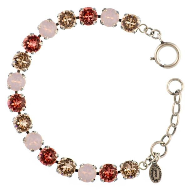 Catherine Popesco Multi Color Crystal Bracelet - Rosewater Pink in Silver