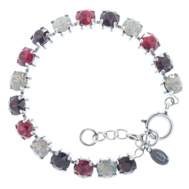 Catherine Popesco Multi Color Crystal Bracelet - Silver Ruby Red Combo