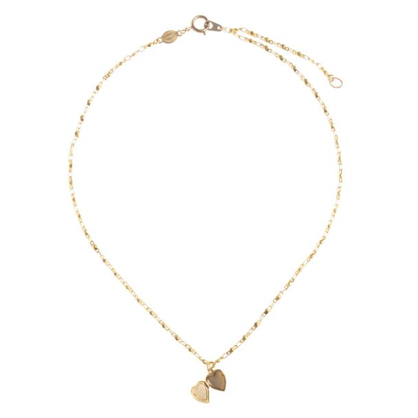 Catherine Popesco Small Heart Locket Pendant Gold Necklace LV-1982G