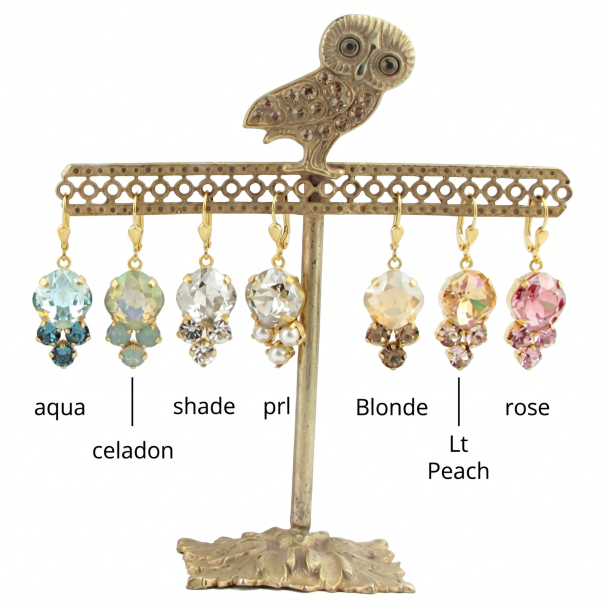 Catherine Popesco Crystal Drop Gold Earrings - Assorted Colors