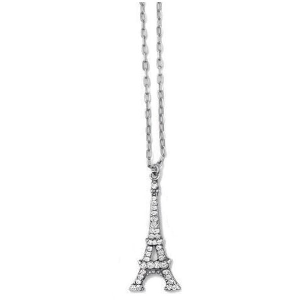 Eiffel Tower Crystal Silver Necklace